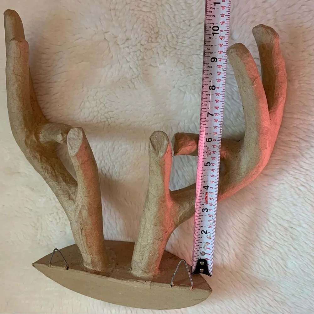Paper Mache Wall Mount Taxidermy Rustic Deer Antler Wall Decor Craft DIY